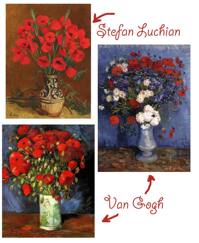 vases van gogh stefan luchian poppies poppy flower